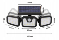 Solární COB LED osvětlení s PIR čidlem pohybu a soumraku