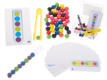 Vzdělávací puzzle - barevné montessori kuličky